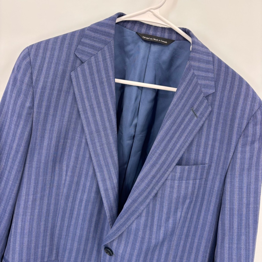 Coppley Blazer Mens Blue Pinstripe Excellent Zignone Wool Sport Coat Canada